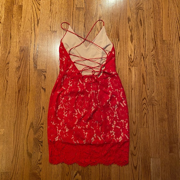 Lush red lace dress size large - Picture 3 of 6